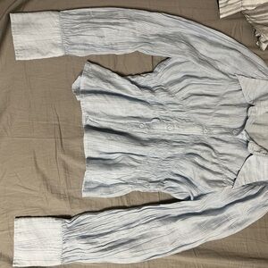 Light Blue Button-Up Blouse